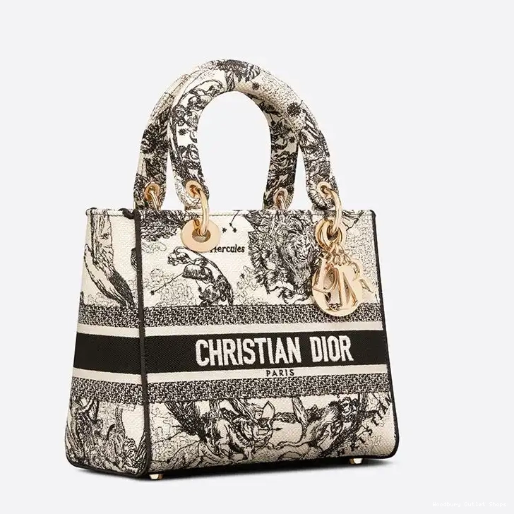Cheap Motif Medium Jouy Toile D-lite Lady Canvas Bag White Zodiac de 0412 Hot Sale
